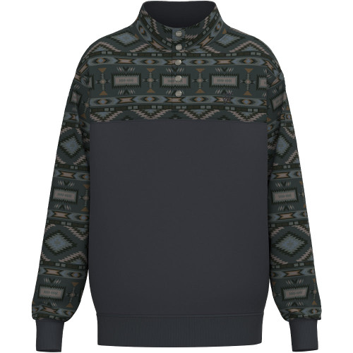 Hooey Stevie Men'S Charcoal Pullover With Grey Pattern
