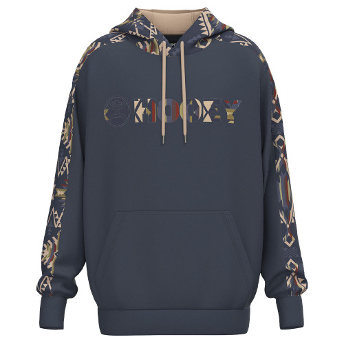 Hooey Canyon Men'S Dark Navy Hoody With Aztec