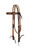 Turquoise Cross Floral Tooled 1" Browband Headstall