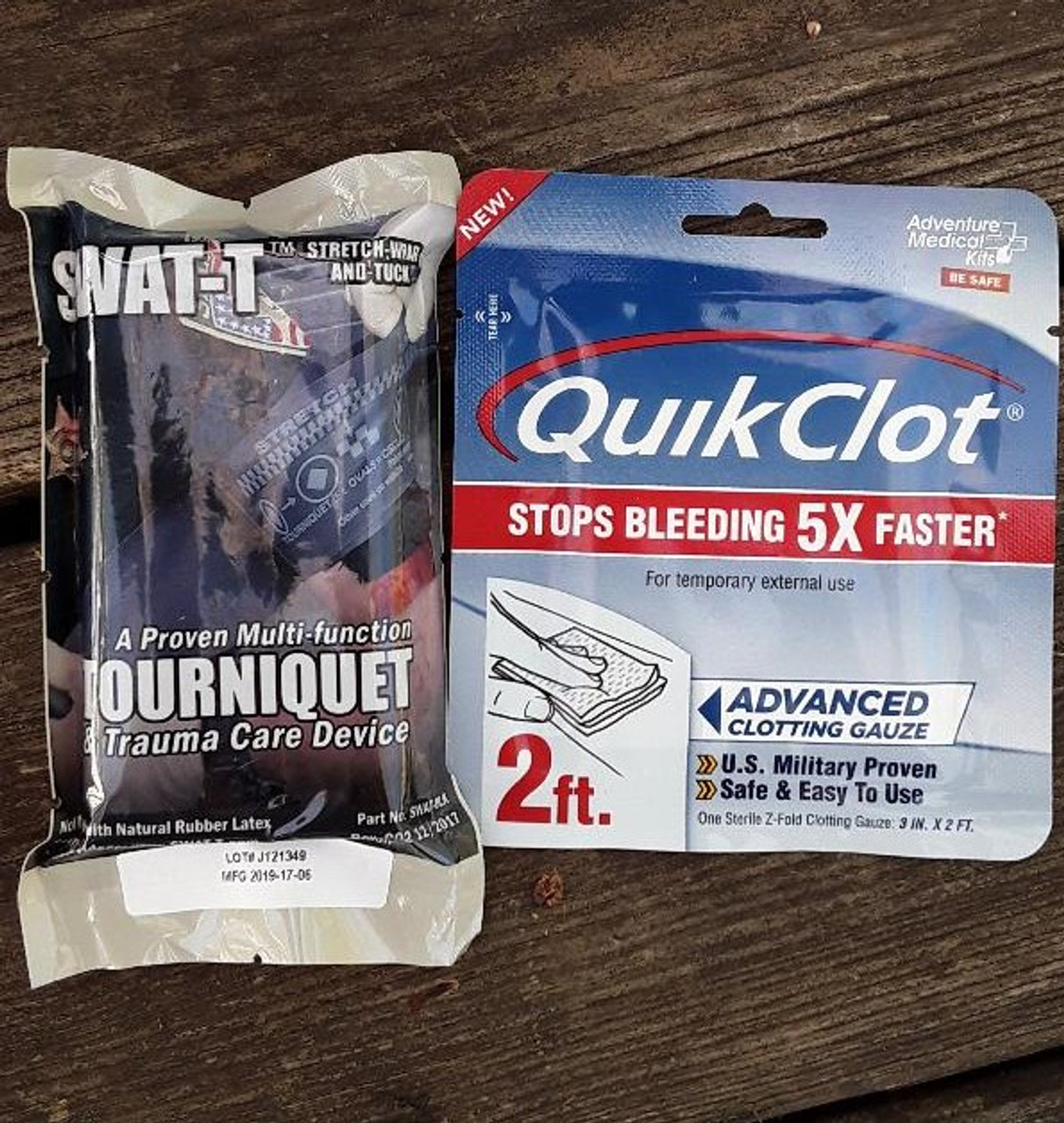 Quick Clot Gauze 3"x 24" / Swat-T Tourniquet Combo