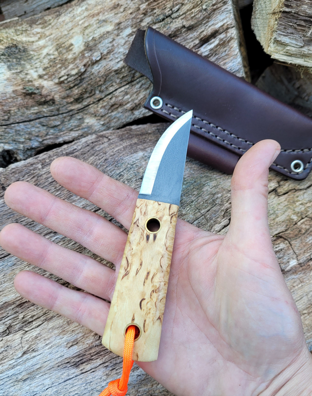 Mini Spike Curly Birch JRE Sheath Traditional Line - Bens Outdoor