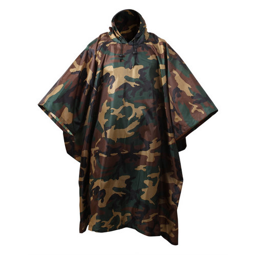 Rothco G.I. Type Rip Stop Poncho Woodland Camo 56x90