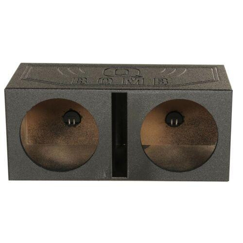 QPower Q Bomb Dual Vented 10" Rhino Coated Speaker Box Ported Chamber Sub Woofer Enclosure