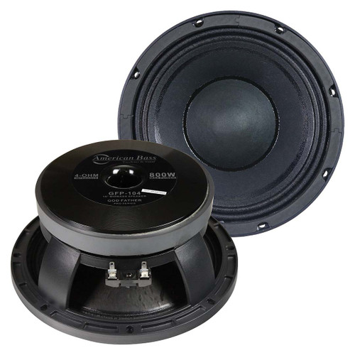 American Bass Godfather Pro 10" Midbass Speaker 400W RMS/800W Max 4 Ohm GFP-104 All Car Audio 12 Volt & Beyond
