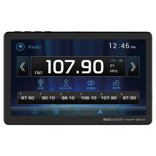 Dual XVM1000UI 10" Touchscreen Bluetooth Single Din Digital Multimedia Receiver

The Dual XVM1000UI 10.1-Inch Single DIN Mechless AM/FM Receiver is the ideal way to add a large touchscreen when you just have space for a single DIN head unit. This means you can hook up a backup camera as well as play back MPEG files. There are also inputs for USB, rear A/V, and microSD Cards. Plus it can do USB mirroring from most smartphones.