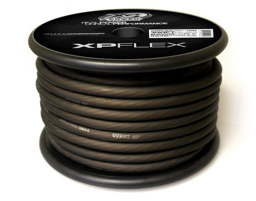 XS Power 2 AWG Cable, 2940 Strands, 10% OFC, 90% CCA, XP FLEX, Spool, Iced Black