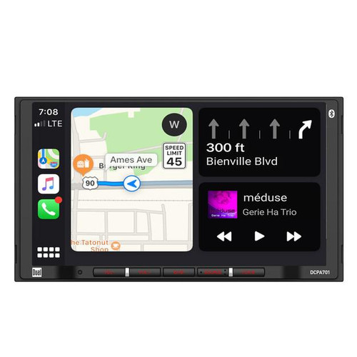 Dual 7" Touchscreen 2 DIN Radio with Bluetooth, Voice Control, & Apple CarPlay

Looking for a vehicle upgrade? The DCPA701 is a Digital Media Receiver with a 7" Touchscreen. Works this both Apple CarPlay and Android Auto so you get the best of both sides without worrying what phone you have! As well as the many features it possesses it also holds the capability of Hands-Free Calling.