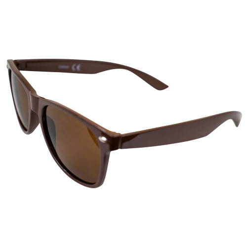 AlterImage Jive Sports Retro Sunglasses for Men or Women Brown Frame w/Silver Metal Accent & Brown Lenses