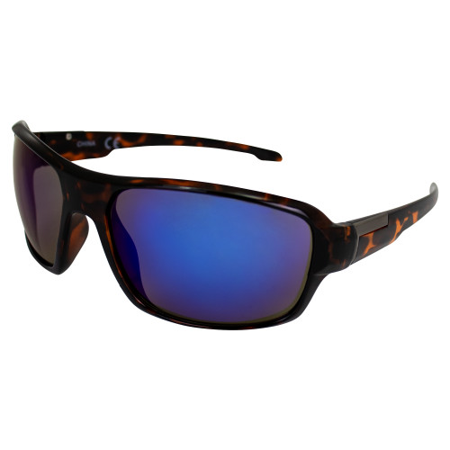 AlterImage Slick Sports Fashion Retro Sunglasses for Men or Women Tortoise Frame w/Metal Accents & G-Tech Blue Lenses