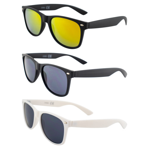 AlterImage Jive Sports Retro Sunglasses for Men or Women 3 Pair Black Frame w/G-Tech Red Lenses & Black White Frames w/Smoke Lenses