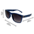 AlterImage Drift Sports Fashion Retro Sunglasses for Women Blue Frame w/Silver Metal Accent & Gradient Smoke Lenses