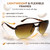 AlterImage Amelia Fashion Retro Sunglasses for Women Semi-Rimless Aviator Tortoise Frame w/ Gradient Brown Lenses