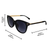 AlterImage Allure Fashion Retro Sunglasses for Women Black Frame w/ Dual-Color Metal Temples & Gradient Smoke Lenses