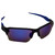 AlterImage Sprint Wraparound Sports Retro Sunglasses for Men or Women Black Semi-Rimless Frame w/Coinjected Rubber Tips & G-Tech Blue Lenses