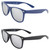 AlterImage Jive Sports Retro Sunglasses for Men or Women 2 Pair Blue & Black Frames w/Flash Mirror Lenses