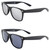 AlterImage Jive Sports Retro Sunglasses for Men or Women 2 Pair Black Frames w/Flash Mirror & Smoke Lenses