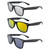 AlterImage Jive Sports Retro Sunglasses for Men or Women 3 Pair Black Frames w/Flash Mirror G-Tech Red & Smoke Lenses