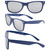 AlterImage Jive Sports Retro Sunglasses for Men or Women 4 Pair Blue Brown Black Frames w/Flash Mirror Brown Smoke Lenses