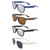 AlterImage Jive Sports Retro Sunglasses for Men or Women 4 Pair Blue Brown Black White Frames w/Flash Mirror Brown Smoke Lenses
