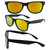 AlterImage Jive Sports Retro Sunglasses for Men or Women 4 Pair Brown Black & White Frames w/Brown Flash Mirror G-Tech Red & Smoke Lenses