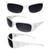 AlterImage Boardwalk Fashion Motorcycle Retro Sunglasses for Men or Women 2 Pair Wraparound Black & White Frames w/Gradient Smoke Lenses