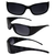 AlterImage Boardwalk Fashion Motorcycle Retro Sunglasses for Men or Women 2 Pair Wraparound Black & White Frames w/Gradient Smoke Lenses