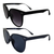 AlterImage Glam Fashion Retro Sunglasses for Women 2 Pair Black & Gray Frames w/ Silver Metal Accents Gradient Smoke & Smoke Lenses