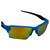 AlterImage Sprint Wraparound Sports Retro Sunglasses for Men or Women 2 Pair Blue & Black Semi-Rimless Frames w/Coinjected Rubber Tips & G-Tech Red/Green Lenses