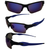 AlterImage Sprint Wraparound Sports Retro Sunglasses for Men or Women 3 Pair Blue & Black Semi-Rimless Frames w/Coinjected Rubber Tips & G-Tech Red/Blue/Green Lenses
