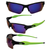 AlterImage Sprint Wraparound Sports Retro Sunglasses for Men or Women 3 Pair Blue & Black Semi-Rimless Frames w/Coinjected Rubber Tips & G-Tech Red/Blue/Green Lenses