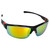 AlterImage Guardian Wraparound Sports & Motorcycle Retro Sunglasses for Men or Women 2 Pair Semi-Rimless Gray & Black Frames w/Flash Mirror & G-Tech Red Lenses