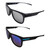AlterImage Crash Sports Fashion Retro Sunglasses for Men or Women 2 Pair Gray & Black Frames w/Metal Accents Flash Mirror & G-Tech Blue Lenses