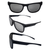 AlterImage Crash Sports Fashion Retro Sunglasses for Men or Women 2 Pair Gray & Black Frames w/Metal Accents Flash Mirror & G-Tech Blue Lenses
