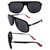 AlterImage Shore Sports Fashion Retro Sunglasses for Men or Women 2 Pair Gunmetal & Black Frames w/ Silver Metal Accents & Smoke Lenses