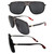 AlterImage Shore Sports Fashion Retro Sunglasses for Men or Women 2 Pair Gunmetal & Black Frames w/ Silver Metal Accents & Smoke Lenses
