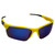 AlterImage Orion Wraparound Sports Retro Sunglasses for Men or Women 2 Pair Yellow & Black Semi-Rimless Frames w/ Coinjected Rubber Tips & G-Tech Blue/Flash Mirror Lenses