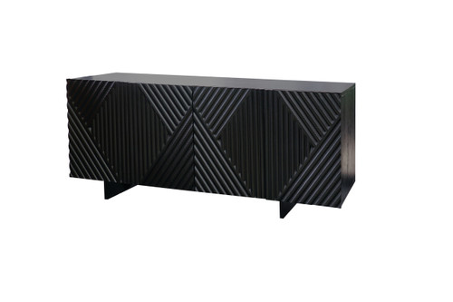 Madison Sideboard Acacia Wood Black in Black Wire Finish