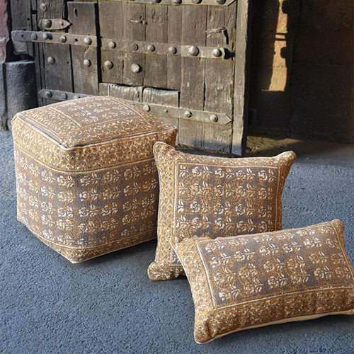 Zilpa Yapen Cushion with Inner Wool Braided Knit Handmade