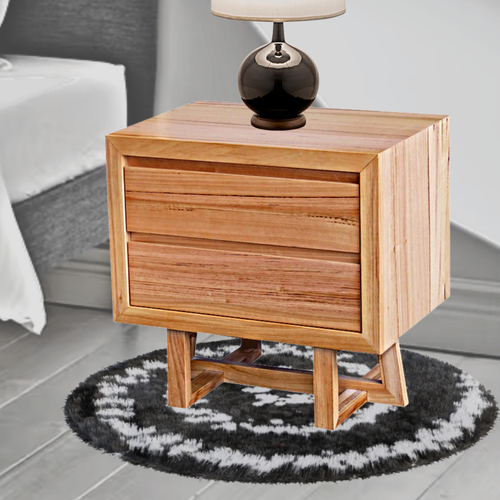 Denver 2 Drawer Messmate Bedside Table | Roomlane