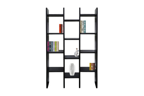 Stockholm 3 Column Bookshelf- Mango Wood in Black Wirebrush Finish