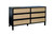 Colton Chest of Drawers - Black Mango Wood and Rattan 6 Drawers
