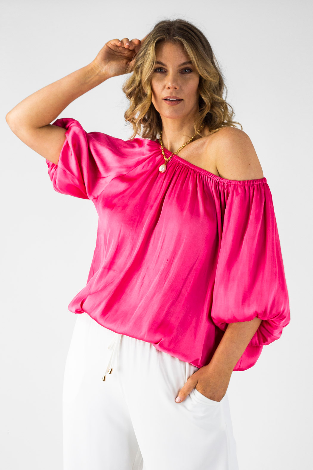 Hot Pink Off The Shoulder Top Neon Pink Crop Top Cute Tops – Saved