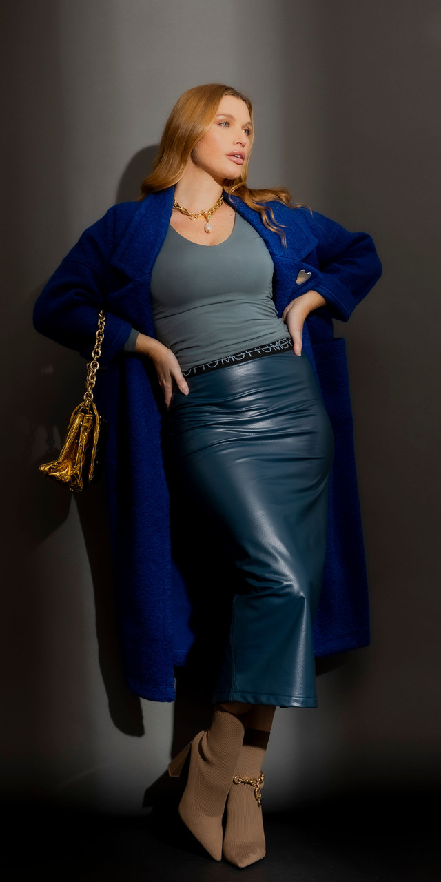 OI - June - Blue skirt and Cardi