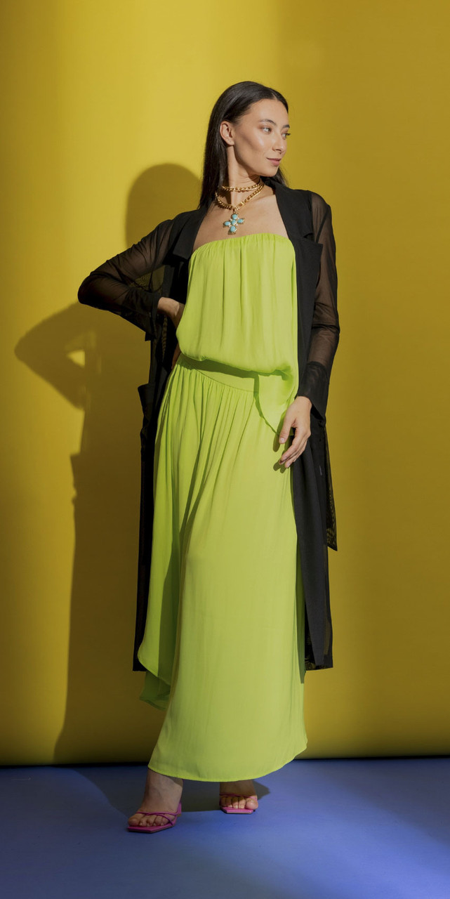 OI - DEC - Neon Slip Skirt and Strapless Top