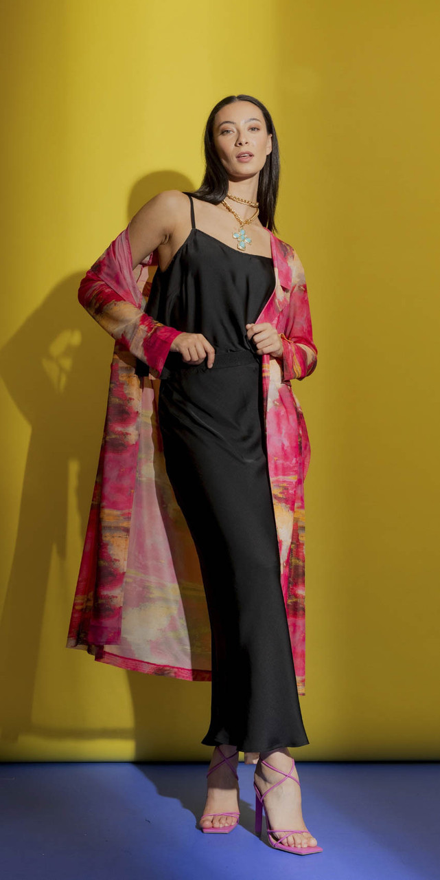 OI - DEC - Black Silky Cami and Bias Skirt