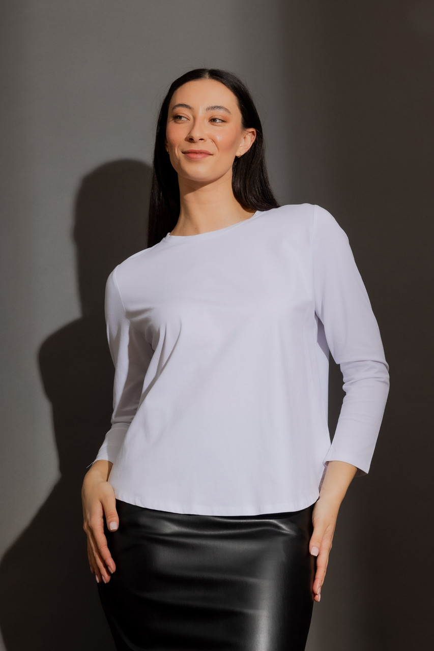 Women's Athletic Crew Neck T-Shirt - White Crane