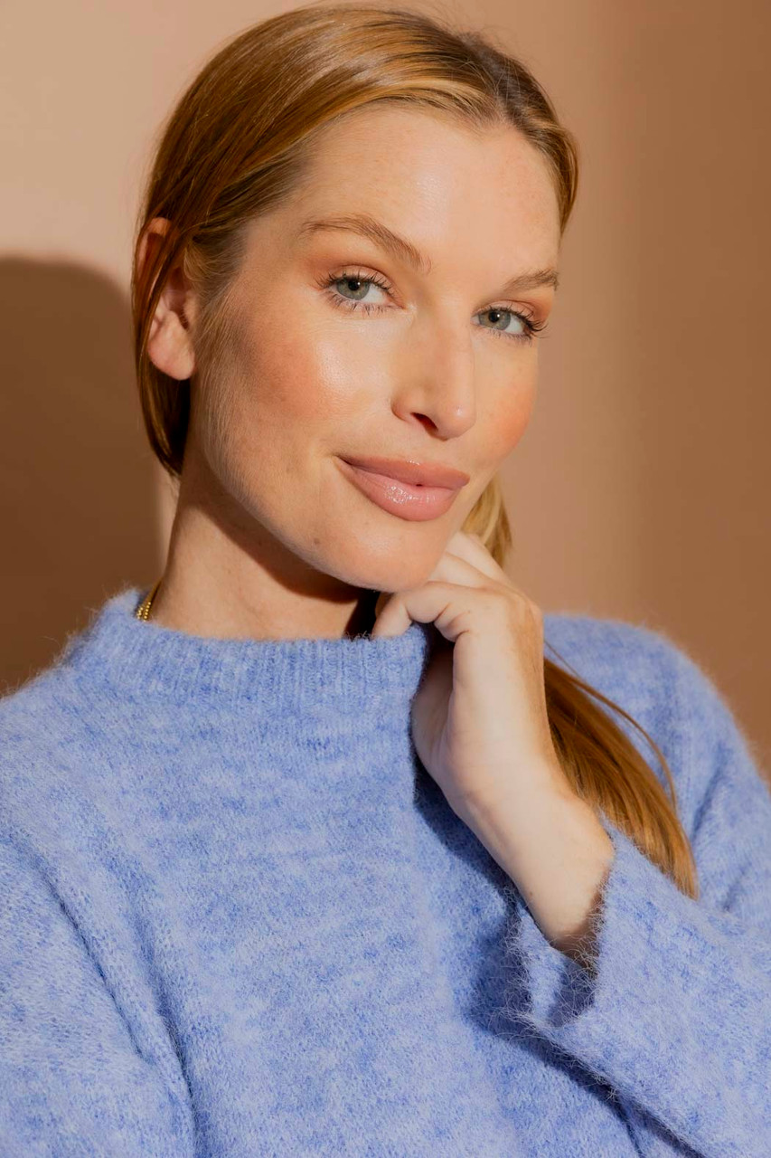 Yanny Blue Organic Cotton Knit Jumper