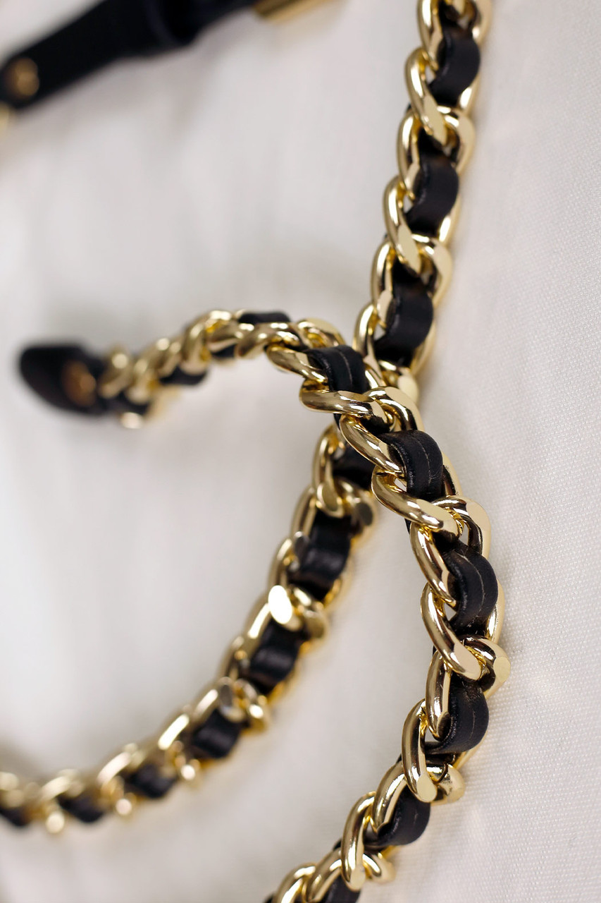 Black & Gold Chain Belt Shop women's belts online Motto Fashions