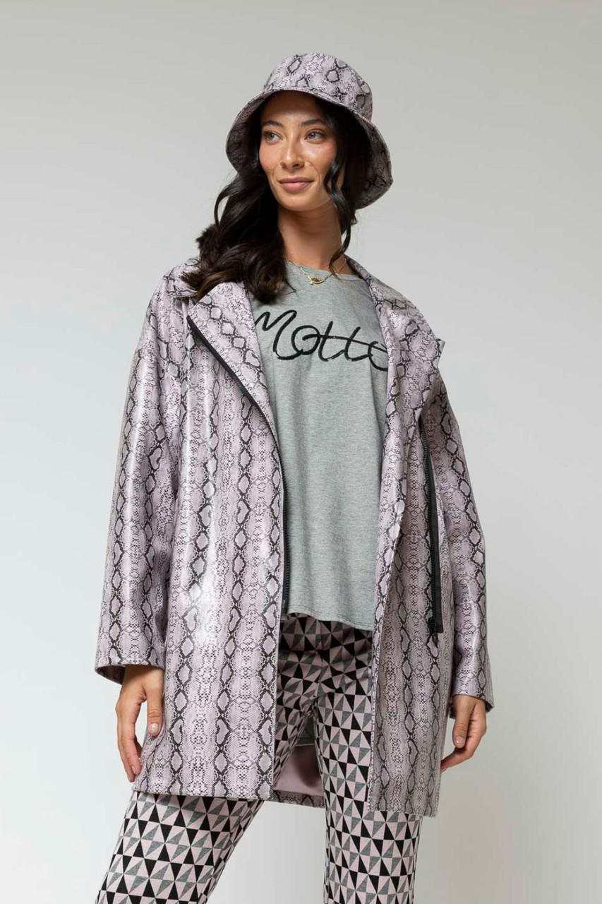 Lilac Snake Raincoat | Women's Jackets - Motto Fashions