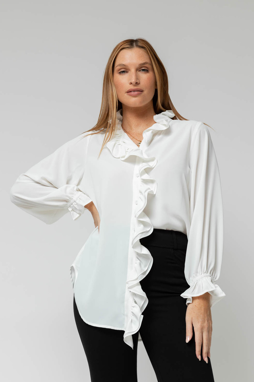 Ivory Double Frill Blouse - SALE - Motto